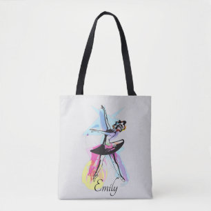 Ballerina Dancer Watercolor Theme Tygkasse