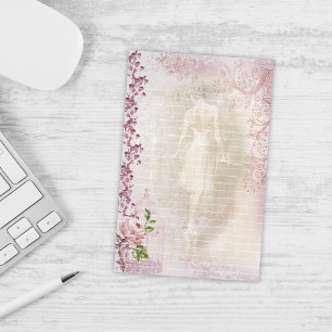 Ballerina Dancing en Pointe Blommigt Line Brevpapper