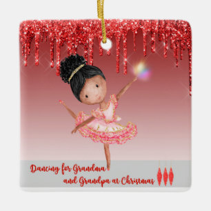 Ballerina Dancing för morföräldrar i julklapp Julgransprydnad Keramik