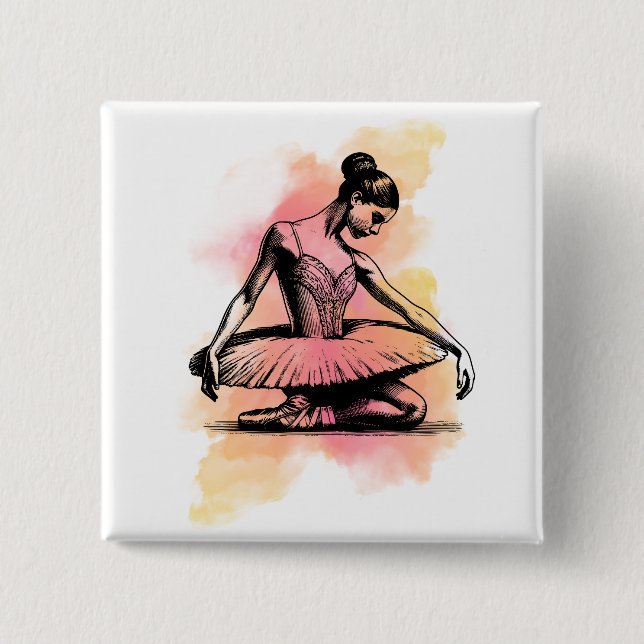 Ballerina Dancing in Color  Knapp (Framsida)