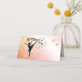 Ballerina Dancing med Music Marcular Orange Glow Placeringskort