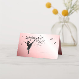 Ballerina Dancing med Music Rosa Glow Placeringskort