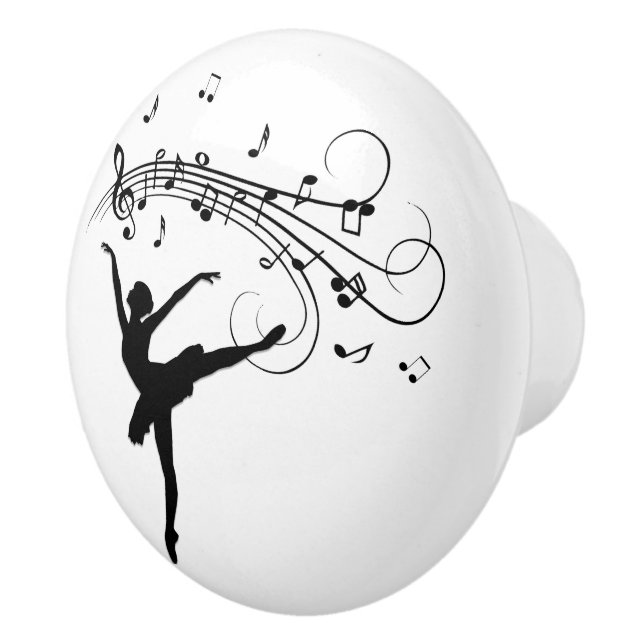Ballerina Dancing med Musik noter Knopp (Höger)