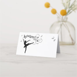 Ballerina Dancing med Musik noter Placeringskort
