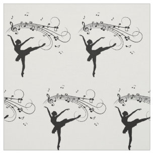 Ballerina Dancing med Musik noter Tyg