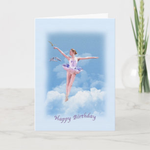 Ballerina Dancing Över molnen Kort