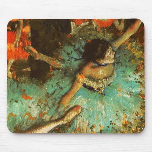 Ballerina Dans Grön Dansare Edgar Degas Målning Musmatta (Framsidan)