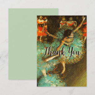 Ballerina Dans Grön Dansare Edger Degas Målning Tack Kort