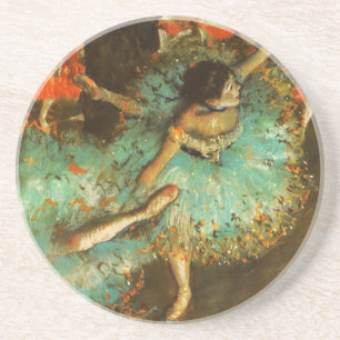 Ballerina Dans Grön Dansare Edger Degas Målning Underlägg Sandsten