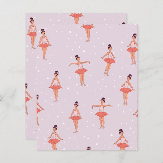 Ballerina Dans Scrapbookpapper (Fram/baksida)
