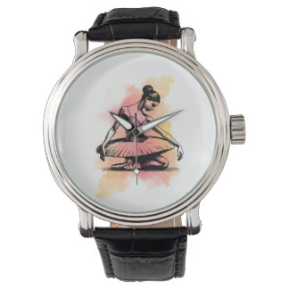 Ballerina dansar i färg armbandsur