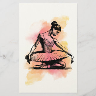 Ballerina dansar i färg brevpapper