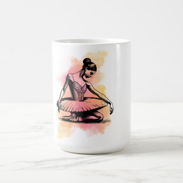 Ballerina dansar i färg  kaffemugg (Center)