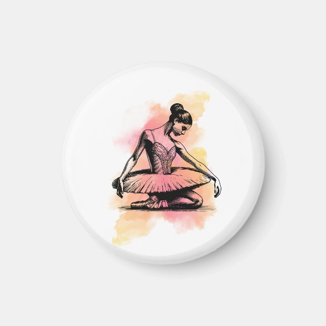 Ballerina dansar i färg  magnet (Framsidan)