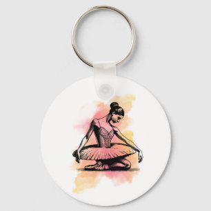 Ballerina dansar i färg  nyckelring