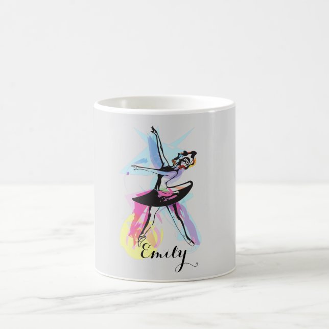 Ballerina Dansare Akvarell  Kaffemugg (Center)