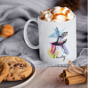 Ballerina Dansare Akvarell Kaffemugg