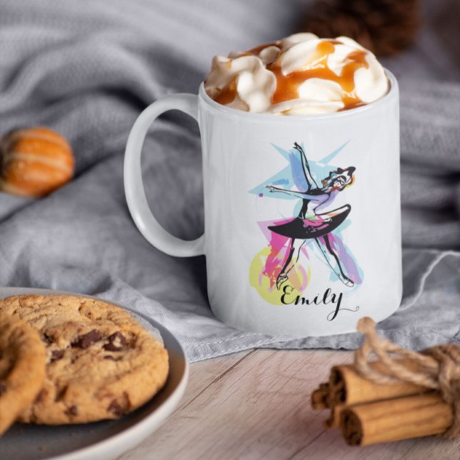 Ballerina Dansare Akvarell  Kaffemugg (Skapare uppladdad)