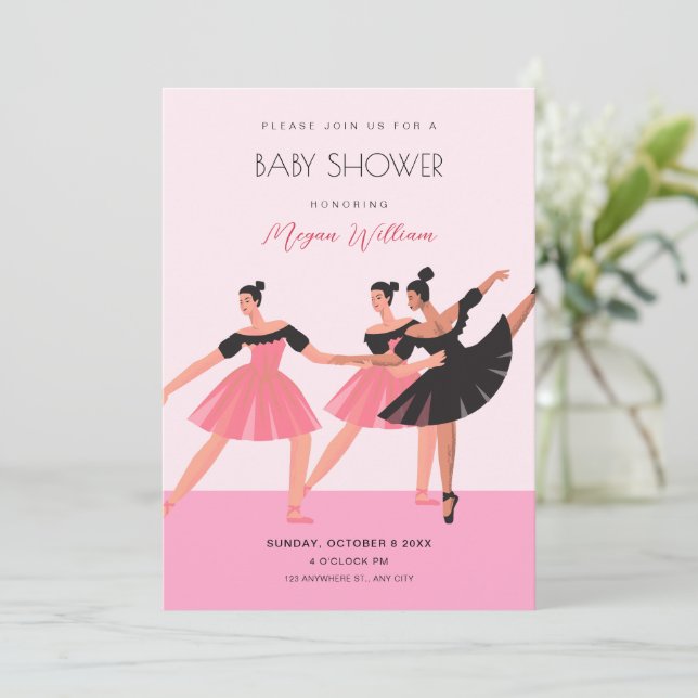 Ballerina dansare baby shwowoer inbjudningar (Stående Fram)