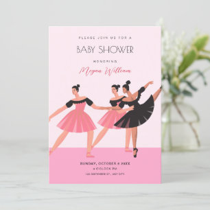 Ballerina dansare baby shwowoer inbjudningar