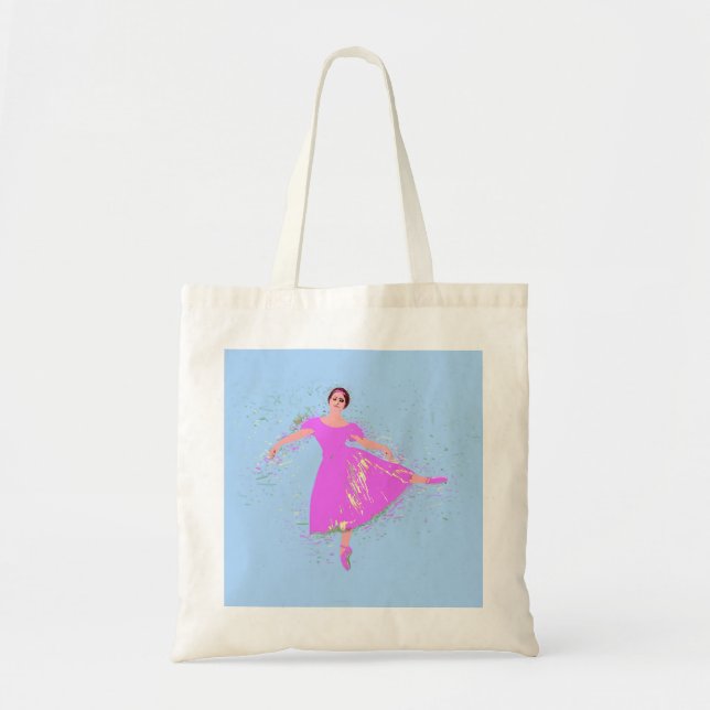 Ballerina dansare Magenta Rosa Klänning  Tygkasse (Framsidan)