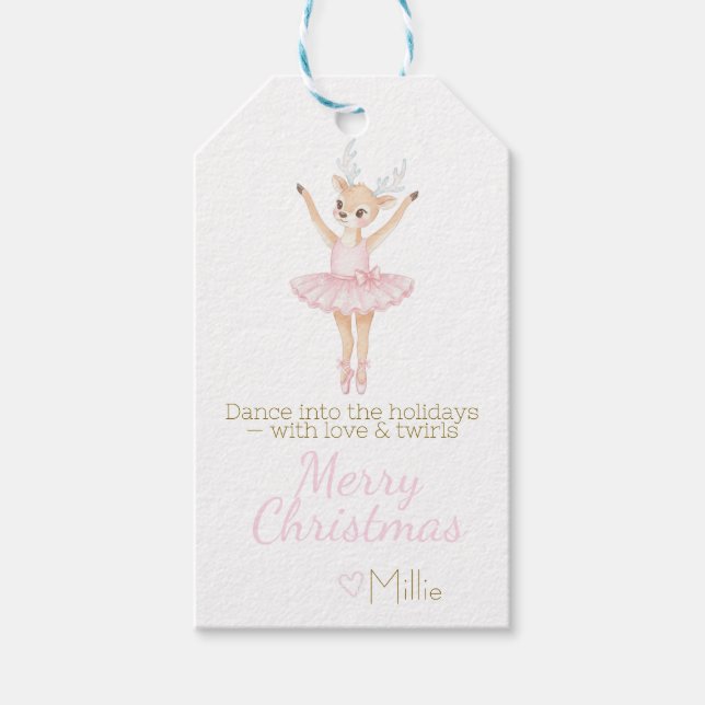 Ballerina/danspresentkort Presentetikett (Framsidan)