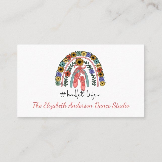 Ballerina dansstudio balettinstruktör dansare  visitkort (Framsida)