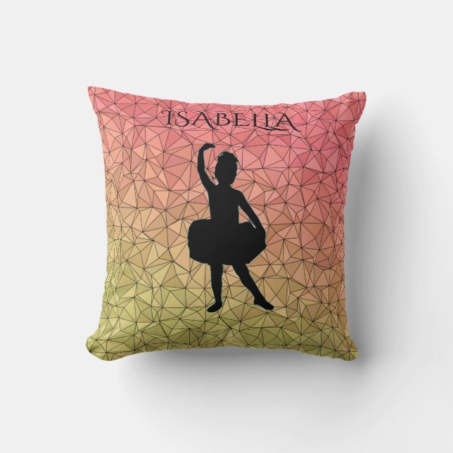 Ballerina dekorativ kudde med personlig namn. (Framsida)