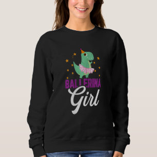 Ballerina Dinosaur Flicka   Balettdansare Grafik T Shirt