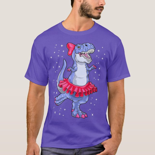 Ballerina Dinosaur T Rex Ballet Dancer Kids T Shirt (Framsida)