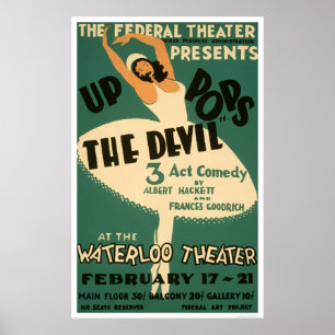Ballerina & Djävulen 1938 WPA Poster
