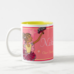 Ballerina Dostar rosa & mörk flicka mugg