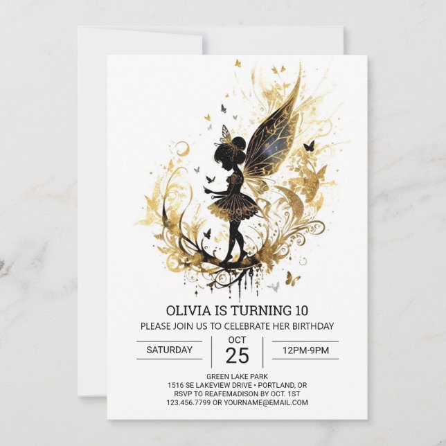 Ballerina Dreams Fairy Tale Birthday Inbjudningar (Framsida)