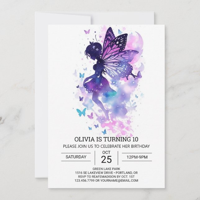 Ballerina Dreams Fairy Tale Birthday Inbjudningar (Framsida)