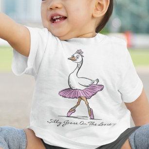 Ballerina Dumma Gås På Löpande Band Anpassad Text T Shirt