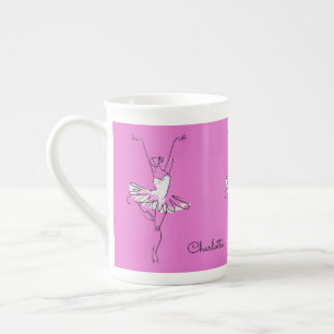 Ballerina, eget namn kaffe mugg benporslin mugg