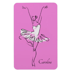 Ballerina, eget namn och färg magnet
