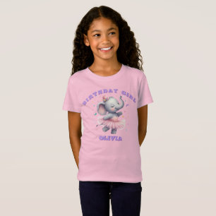 Ballerina Elefant Födelsedags Tjej Anpassad T-Shir T Shirt