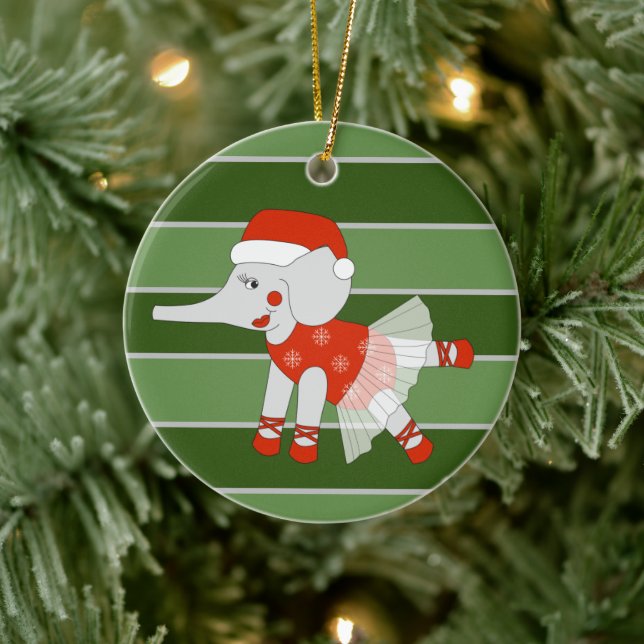 Ballerina Elefant Snöflinga Julspecial Julgransprydnad Keramik (Träd)