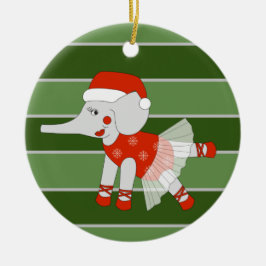 Ballerina Elefant Snöflinga Julspecial Julgransprydnad Keramik