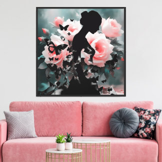 Ballerina Emerging Butterflies Vacker Blommigt Canvastryck
