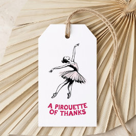 Ballerina En Pirouett av Tacksamhet Balettpresent Presentetikett