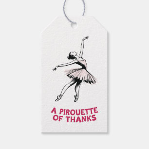 Ballerina En Pirouett av Tacksamhet Balettpresent Presentetikett