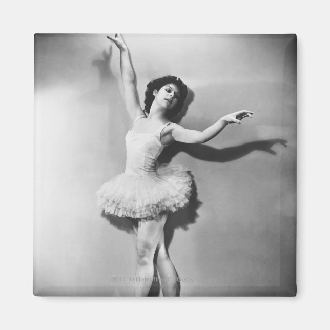 Ballerina en pointe B&W Magnet (Framsidan)