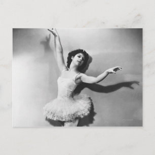 Ballerina en pointe B&W Vykort