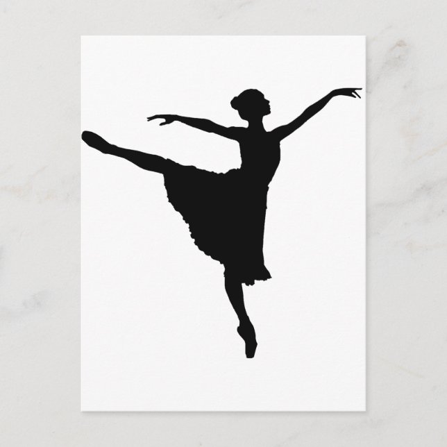 BALLERINA EN Pointe (Ballet Dancer silhouette) ~.p Vykort (Framsida)