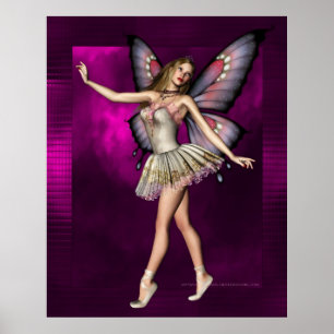 Ballerina Fairy Artwork D1 Poster Skriv ut