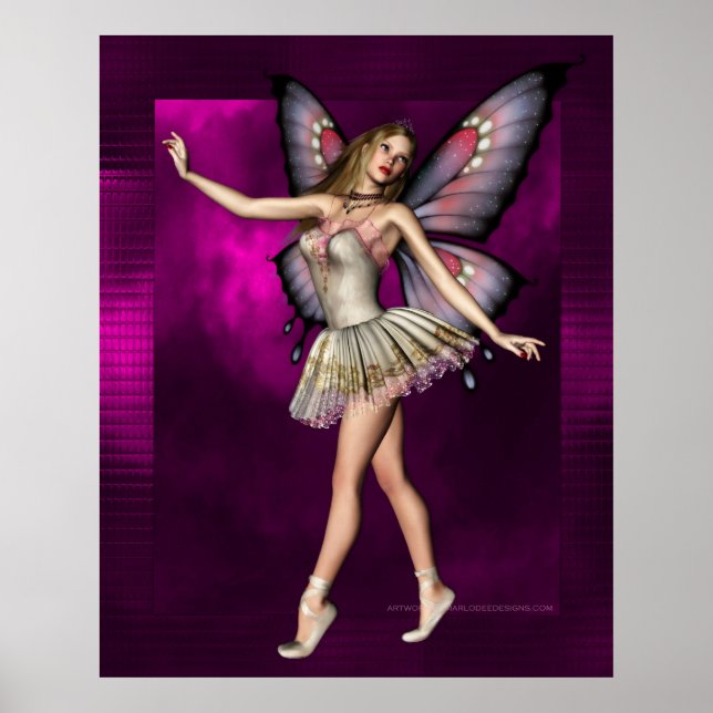 Ballerina Fairy Artwork D1 Poster Skriv ut (Framsidan)