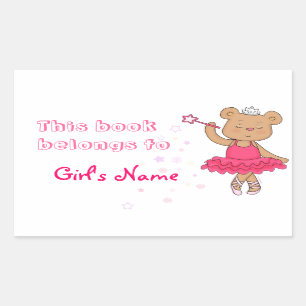 Ballerina Fairy Bear bok etikett