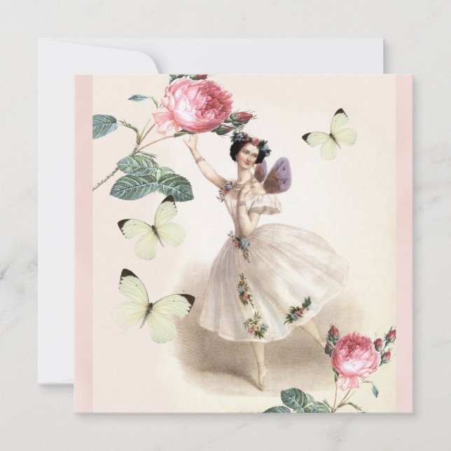 Ballerina Fairy Inbjudningar (Framsida)